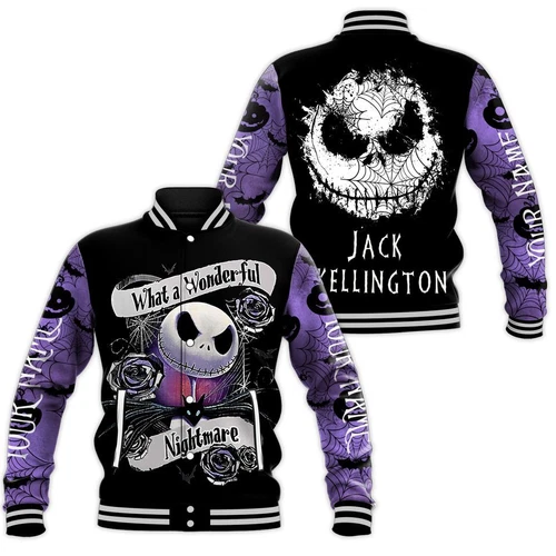 Personalized A Nightmare Before Christmas Jack Skellington Baseball Jacket