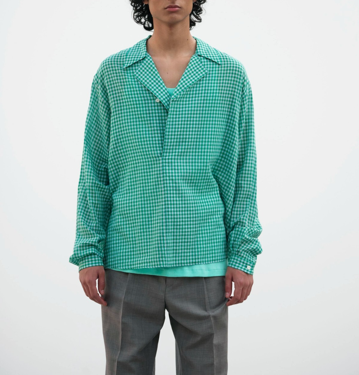 トップス AURALEE AIRY LIGHT COTTON CHECK SHIRT AURALEE AIRY CHECK SHIRT – PLAIN GOODS