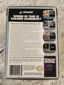 WHERE IN TIME IS CARMEN SANDIEGO NES Box and Game