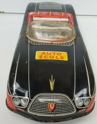 Jouet Ancien FJ France – Cabriolet Auto-Ecole – Tôle – Pile – Joustra Jep