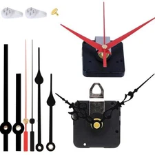 2 Pack Non Ticking Wall Clock Movements Mechanism with 4 Pack of Hands Kit