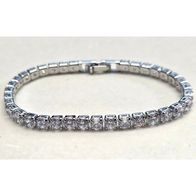 New Tennis Bracelet 7.5 in Silver Plated Round Cut 5A AAAAA CZ Cubic Zirconia
