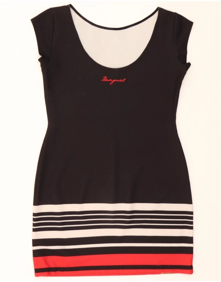 Vestido ajustado DESIGUAL para mujer UK 18 XL negro floral poliéster DE15 Foto 2 de 3