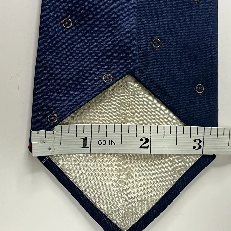 "Corbata de cuello Christian Dior vintage azul marino con seda floral roja para hombre 55 x 3,25""" Foto 4 de 4