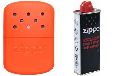 Zippo Handwärmer - Chrom Orange, 12h Wärme, inkl. Zubehör & Benzin