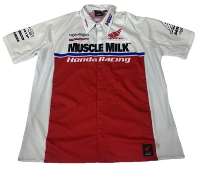 #ad Troy Lee Designs Honda Racing Shirt Mens 2XL White Motocross Team Muscle Milk $27.00