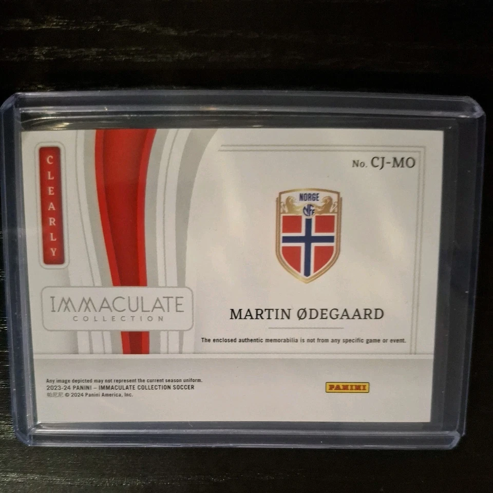 Martin Odegaard Norway, Arsenal Clearly Patch /10 Ruby 2023-24 Panini Immaculate - Image 2 of 2