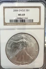 NGC 2006 MS69 American Silver Eagle 🇺🇸