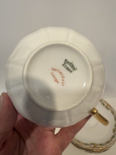 Set Of 5 Haviland Limoges France Clover Leaf Teacup & Saucer Sets - Picture 11 of 15