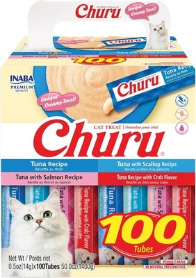 Churu Cat Treats Lickable Squeezable Creamy Purée W/ Vitamin E 0.5 Ounces per