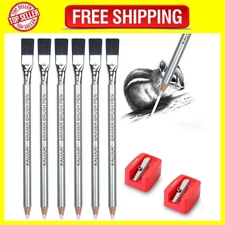 KALOUR Detail Eraser Pencil - 6pc Pencils with Brush and Multicolor