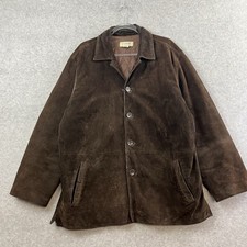 J.Crew Suede Coat 100 Leather Jacket Men s Size L Quilted Lined Y2K Heavy EUC