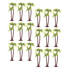 50Pcs Durable Plastic Mini Palm Tree Figurines for Dollhouse Or Display
