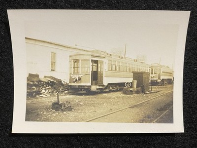 Newark New Jersey NJ Streetcar Trolley Train Antique Snapshot Photo