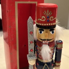 Santa's World Kurt S Adler 10" Hand Crafted Wooden Nutcracker C3849 With Box