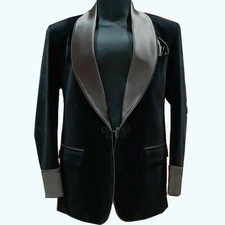 Men's Designer Black Velvet Jacket Party Wear Stylish Wedding Dinner Blazer