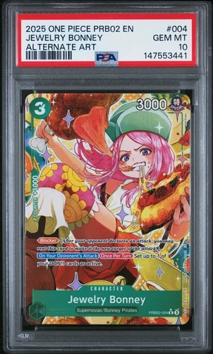 2025 ONE PIECE PRB02-PREMIUM BOOSTER ALTERNATE ART #004 JEWELRY BONNEY PSA 10