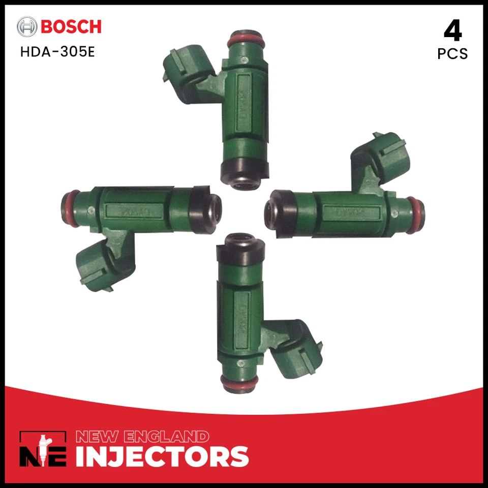 4x Inyector de combustible Bosch HDA-305E flujo coincidente 2004 Mitsubishi Lancer Outlander 2,4 Foto 2 de 4