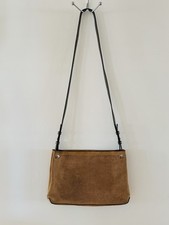 Rag  Bone Tan/Camel Suede Crossbody Dark Olive Green Leather Adjustable Strap