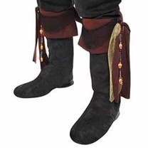 Pirate Boot Toppers Black Costume One Size Dress Up Halloween