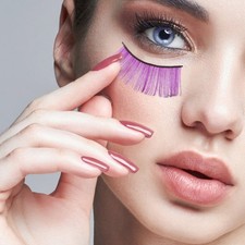 3 Pairs Glitter False Lashes Festival Eyelashes for Halloween Colorful