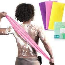 3 Pieces Exfoliating Washcloth Shower Towel African Net Sponge Japanese Wash Clo