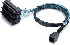 Mini SAS HDD SFF-8643 to 4 SFF-8482 Connector with Power Port Hard Drive 1M