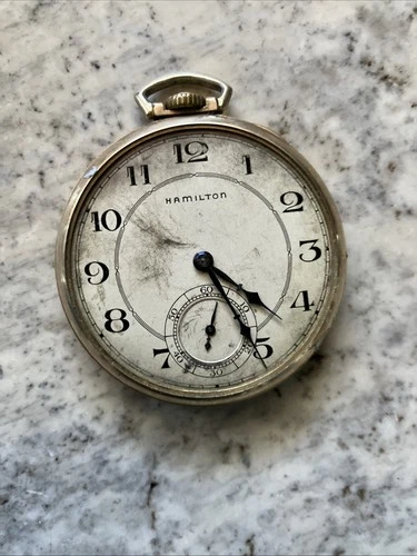 Vintage Or Antique Hamilton Pocket Watch For Parts Or Repair Not Running