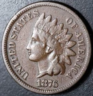 1876 INDIAN HEAD CENT - With LIBERTY - VF VERY FINE