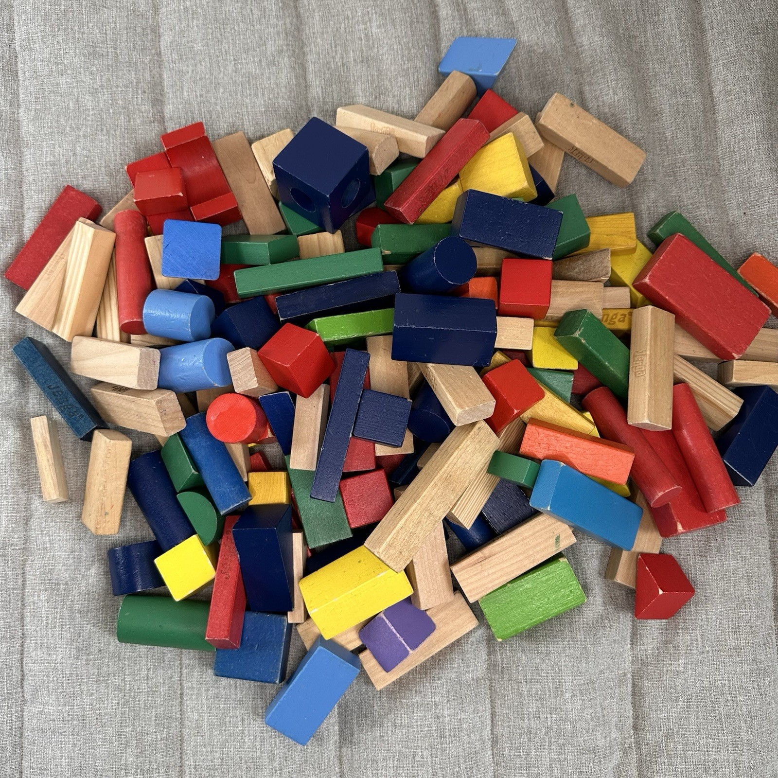Wood Stacking Building Blocks Colorful Jenga 147 Pieces