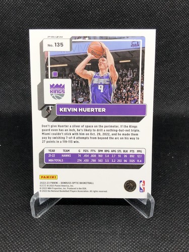 2022-23 Donruss Optic Kevin Huerter Silver Holo Prizm #135 - Picture 2 of 2