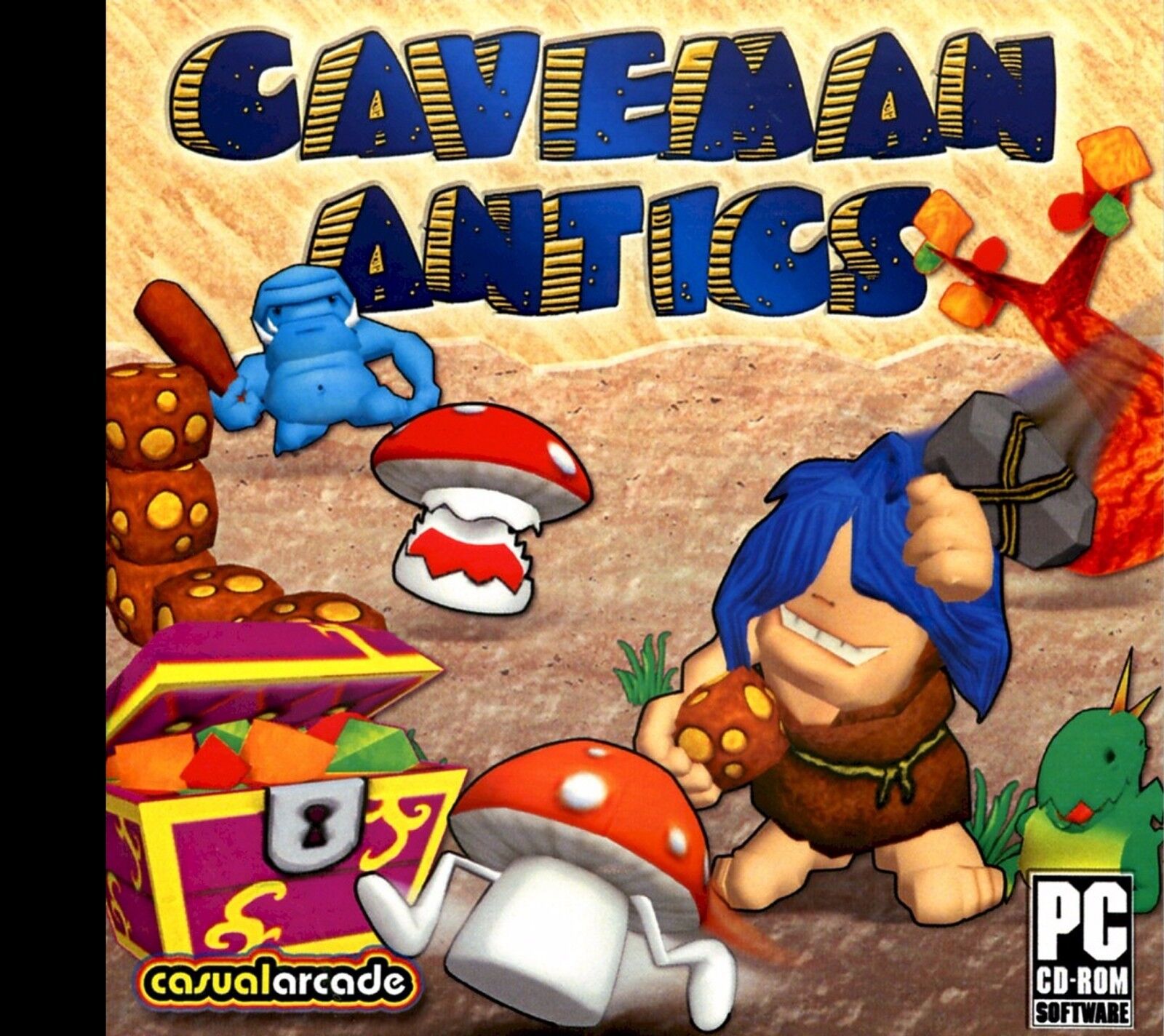 CAVEMAN ANTICS. STAY 1 STEP AHEAD OF THE GOBLINS AND NASTY ENEMIES.FREE SHIPPING