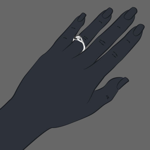Anillo de diamantes negros de 1/5 quilates para mujer plata esterlina 925 con clavija redonda rodio - Imagen 5 de 7