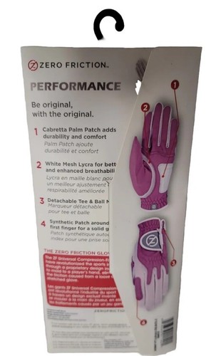 Zero Friction Performance Glove Ladies' Left Compression UNIVERSAL FIT Golf NEW - Picture 4 of 4