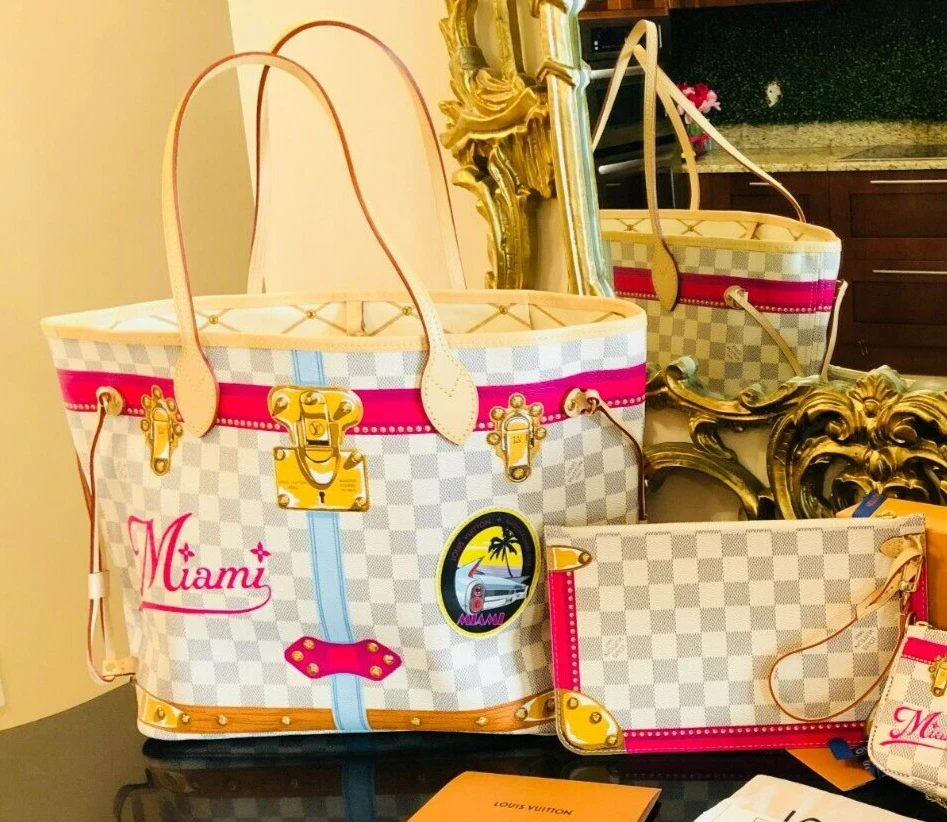 Louis Vuitton Neverfull MM Summer Trunk Hawaii Limited Edition Used (6