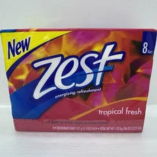 Vintage ‘05 Discontinued ZEST Tropical Fresh Energy Enhanced Scent 8 Bars Sealed