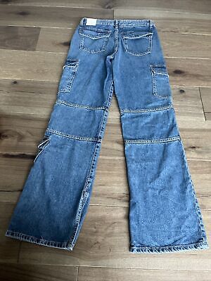 ZARA Slit Denim Cargo Pants Size 36/4 Run Big | eBay ZARA Slit Denim Cargo Pants Size 36/4 Run Big | eBay