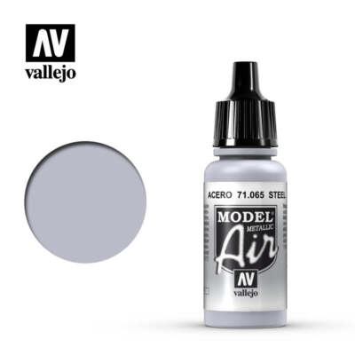 Vallejo Model Air 71065 Steel – Metallic Acrylic Paint 17ml