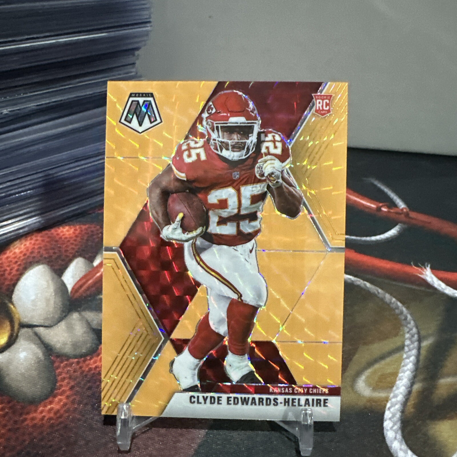 2020 Mosaic Clyde Edwards Helaire RC Orange Fluorescent SSP /25