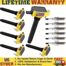 6 Pack Ignition Coil & Iridium Spark Plug For Chrysler Jeep Dodge Ram 3.6L UF648