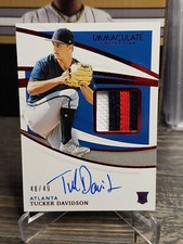 2021 Panini Immaculate Red /49 Tucker Davidson #143 RPA Rookie Patch Auto RC 