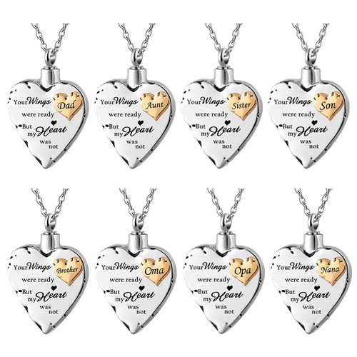 Cremation Jewellery Urn Necklace Heart Pendent Ashes Locket Memorial Keepsake - Picture 2 of 30