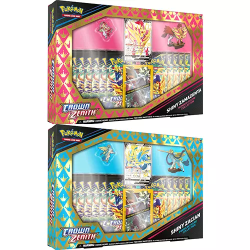 Pokemon Crown Zenith Premium Figure Collection Box - Set of 2 (Shiny  Zamazenta / Shiny Zacian)