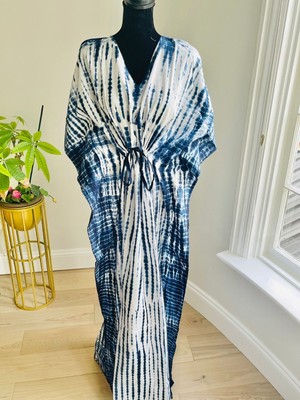 Cotton Kaftan for Woman Tie Dye Print Night Suit Beach Cover Up Summer  Kaftan | eBay