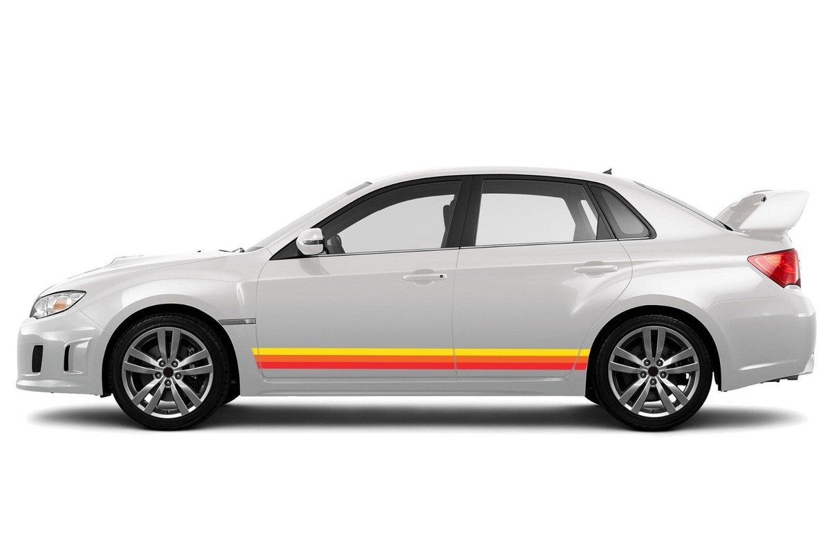 Side Retro Sport Stripes Sticker Decal Vinyl Kit for Subaru