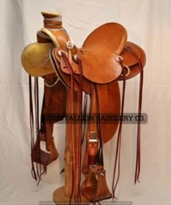 Horse Saddle Wade Tree A Fork Western Premium Leather Roping Ranch Work 