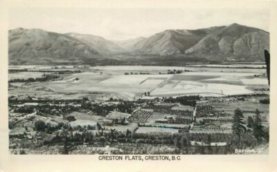 Birdseye BC Canada Creston Falls 1940s RPPC Photo Postcard Buckna 21-3934