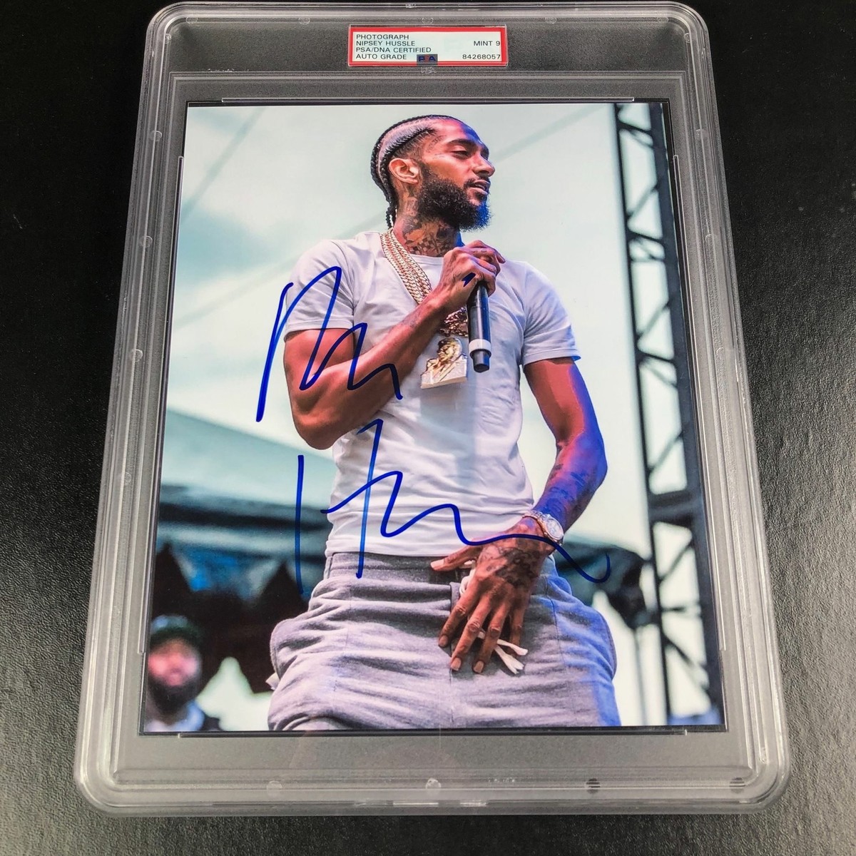 Nipsey Hussle Signed 8x10 Photo PSA Encapsulated Auto Grade 9 Mint
