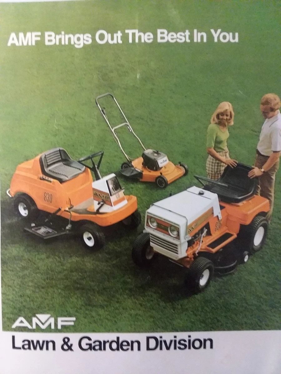 AMF Riding Tractor Walk Behind Tiller Lawn Mower Sales Color Brochure Manual