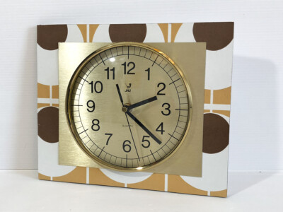 Horloge Murale Vintage JAZ Années 60 – Design Formica Noir, Fonctionne